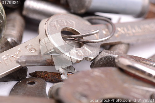 Image of old bolts, screws and metal details, close up