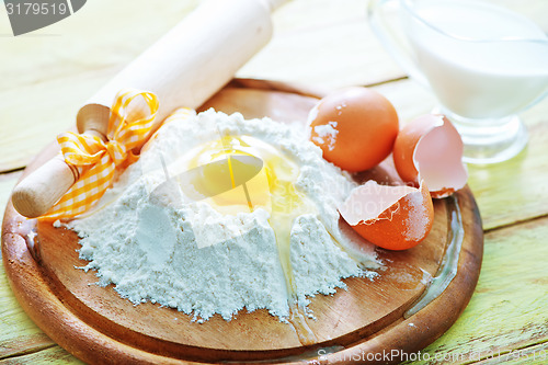 Image of flour and raw eggs