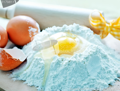Image of flour and raw eggs