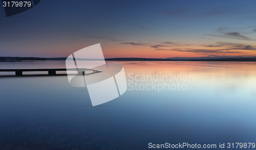 Image of Island Point jetty St Georges Basin at dusk after sunset 