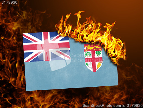 Image of Flag burning - Fiji