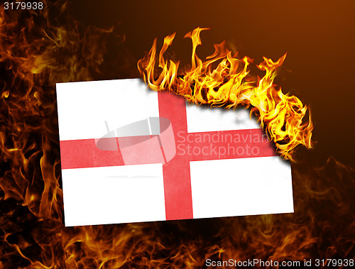 Image of Flag burning - England