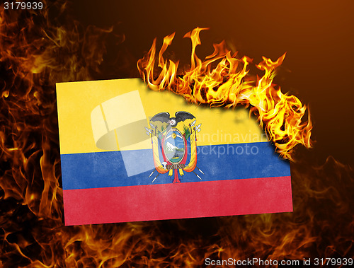 Image of Flag burning - Ecuador