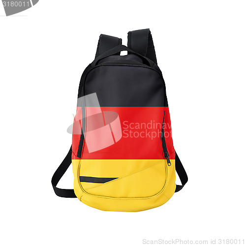 Image of German flag backpack isolated on white