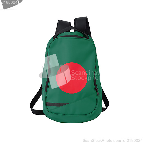 Image of Bangladesh flag backpack isolated on white