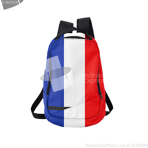 Image of France flag backpack isolated on white