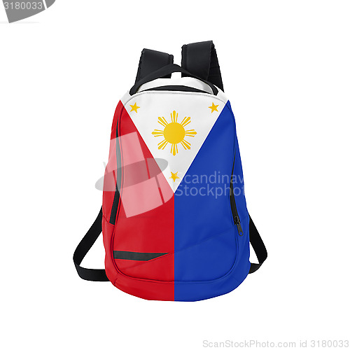 Image of Philippines flag backpack isolated on white