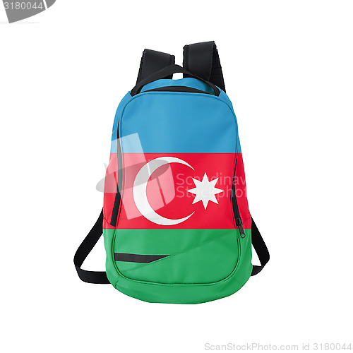 Image of Azerbaijan flag backpack isolated on white