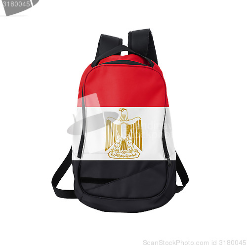 Image of Egypt flag backpack isolated on white