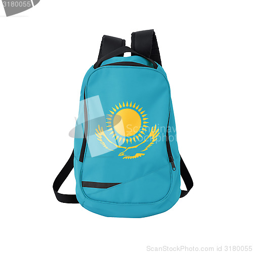 Image of Kazakhstan flag backpack isolated on white