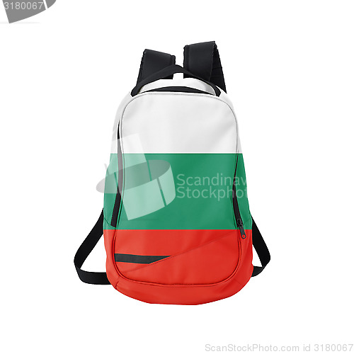 Image of Bulgaria flag backpack isolated on white