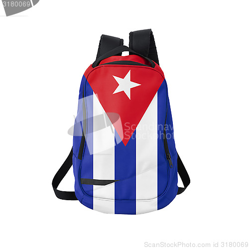 Image of Cuba flag backpack isolated on white