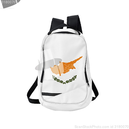 Image of Cyprus flag backpack isolated on white