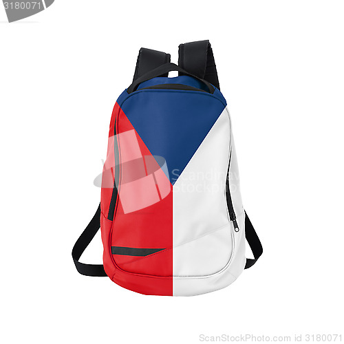 Image of Czech Republic flag backpack isolated on white