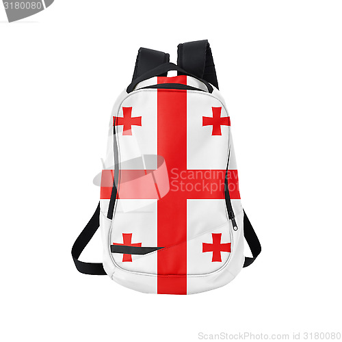 Image of Georgia flag backpack isolated on white