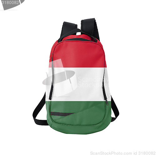 Image of Hungary flag backpack isolated on white