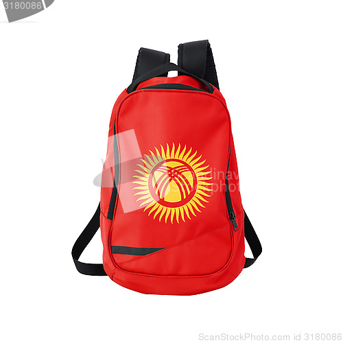 Image of Kyrgyzstan flag backpack isolated on white