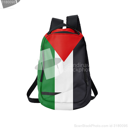 Image of Palestina flag backpack isolated on white