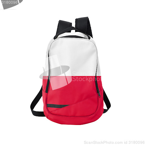 Image of Poland flag backpack isolated on white