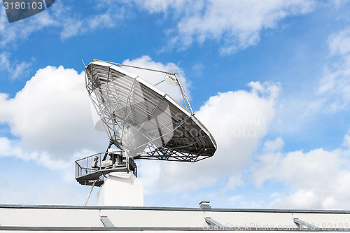 Image of Satellite communication parabolic dish radar antenna or astronom