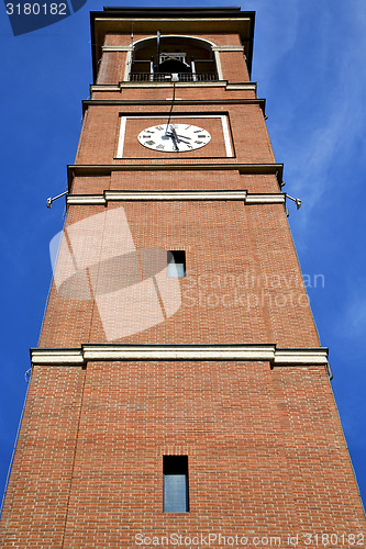 Image of   varese italy   the old wall terrace church watch bell tower 