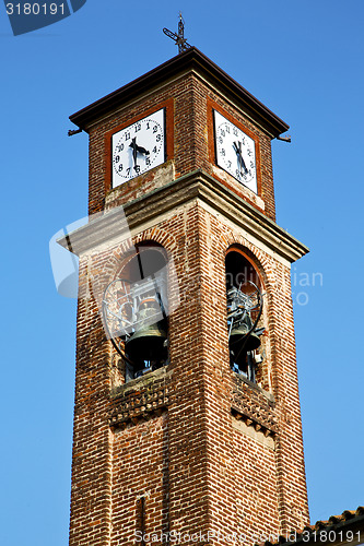 Image of in mozzate   old abstract d church tower bell sunny day milan