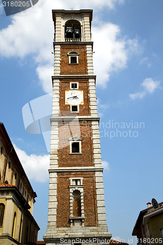Image of lonate pozzolo old abstract in  italy     church tower  sunny da