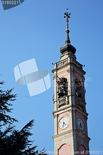 Image of  gorla  old abstract    italy   the   wall  and church  