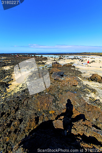 Image of white coast lanzarote  in swimming   and summer 