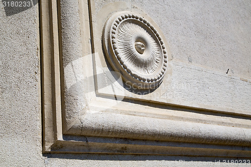 Image of castronno  italy  varese abstract   wall of a curch circle  patt