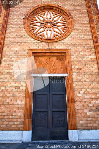 Image of  italy  lombardy    in  the vergiate  old    closed brick tower 