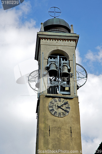 Image of in castronno  old abstract     wall  and church tower bell s day