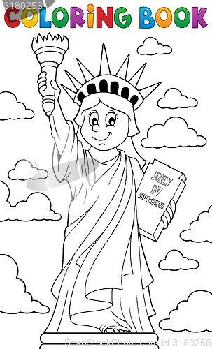 Image of Coloring book Statue of Liberty theme 1