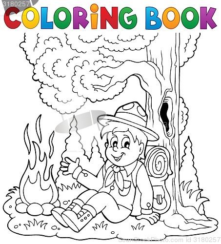 Image of Coloring book scout boy theme 1