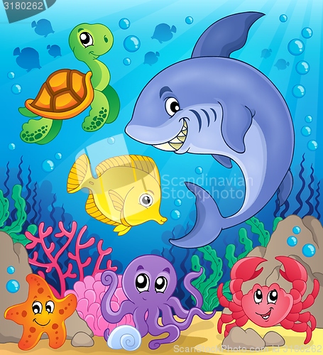 Image of Underwater ocean fauna theme 6