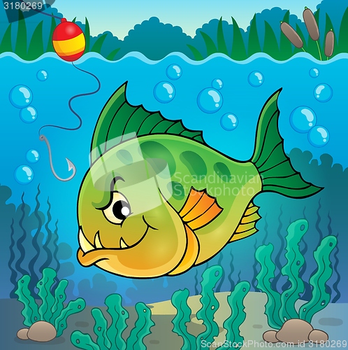 Image of Piranha fish underwater theme 1