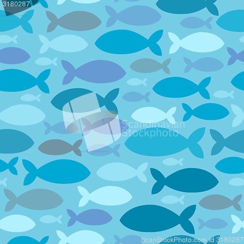 Image of Seamless background fish silhouettes