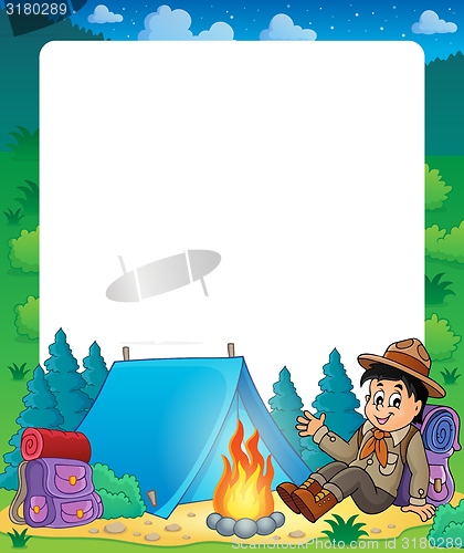 Image of Summer frame with scout boy theme 1