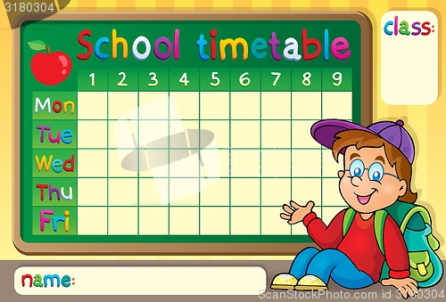 Image of School timetable with happy boy