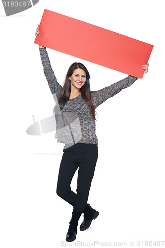 Image of Woman with banner