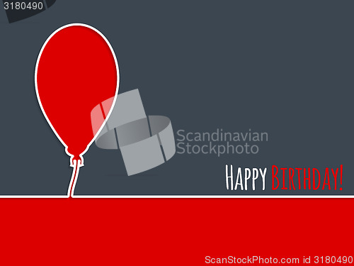 Image of Simple birthday card with balloon
