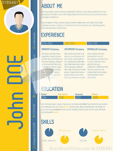 Image of Modern resume cv with shadow design