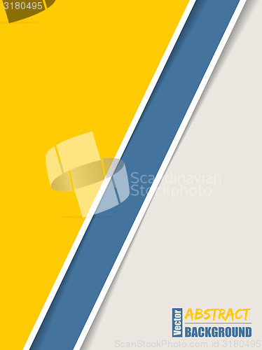 Image of Simple brochure with yellow blue and white stripes