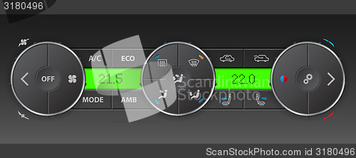 Image of Detailed digital air condition control panel