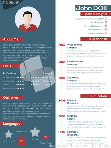 Image of Modern resume cv with pastel colors