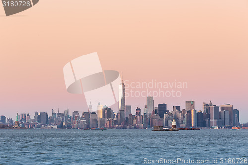 Image of New York City Manhattan downtown skyline