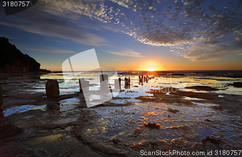 Image of Sunrise, Reflections and silhouettes Coledale rockshelf