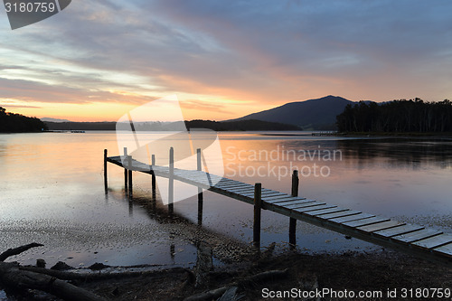 Image of Little Timber Jetty on Wallaga Lake at Sunset