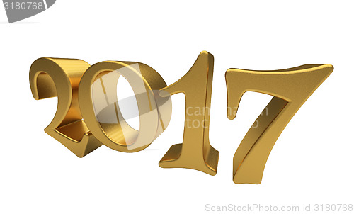 Image of Gold 2017 lettering isolated