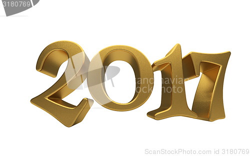 Image of Gold 2017 lettering isolated